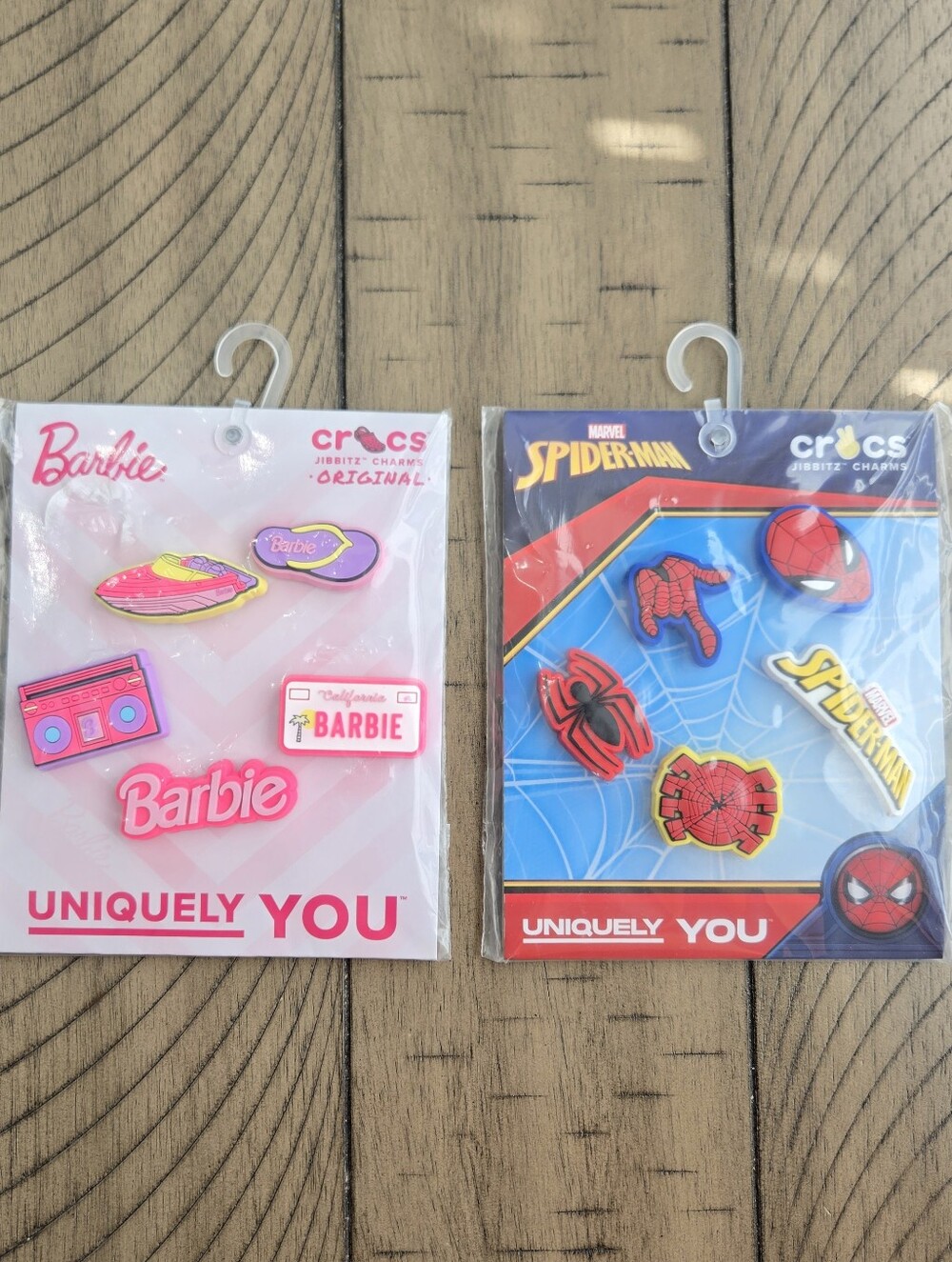 *NWT* Barbie Jibbitz Crocs Charm Set & Spider Man Set